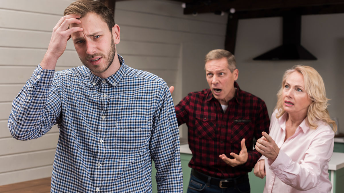 partner's family yelling at loved one